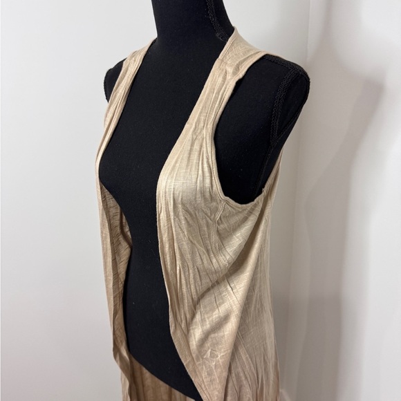 H.I.P Beige Lightweight Sleeveless Cardigan (S) - Picture 3 of 7